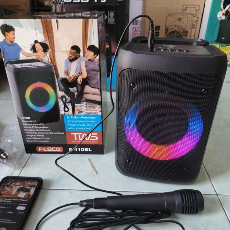 SPEAKER FLECO F-410BL PORTABLE BLUETOOTH FREE MIC KABEL