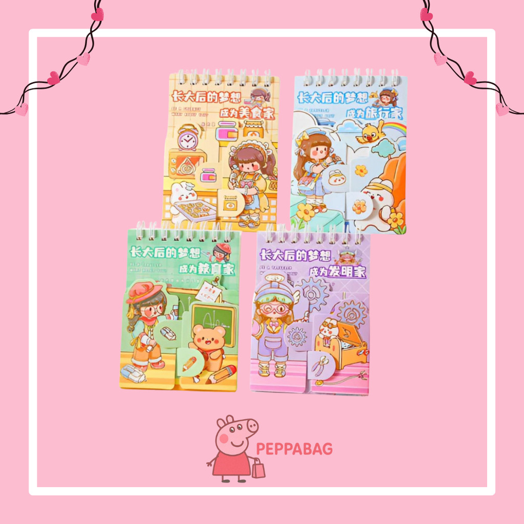 

Notebook Ring Atas Motif Memo Kecil A7 Spiral isi 70 Lembar Cover Lipat Girl Rabbit - ES0380