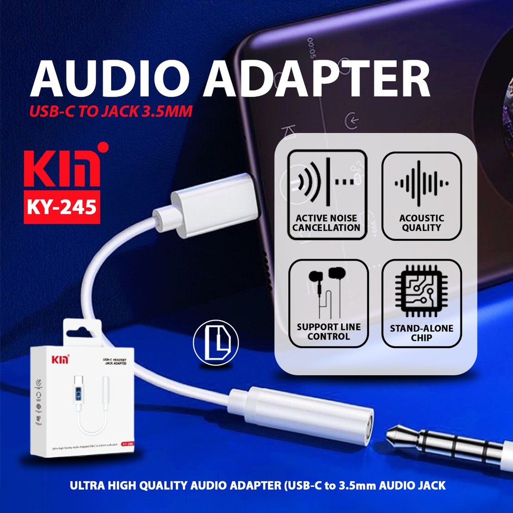 KIN Converter TYPE-C To JACK 3.5 MM Adapter Input Male Type C To Aux 3,5 Mm 3,5mm Output Female
