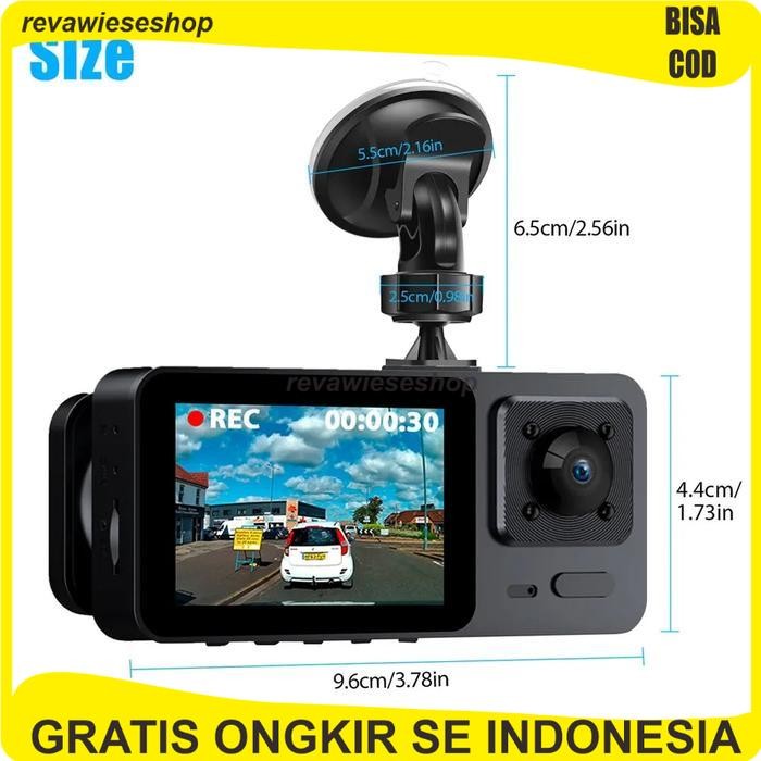KAMERA MOBIL 3 KAMERA FULL HD LAYAR 2IN DVR MOBIL DASHCAM S103 - Kamera