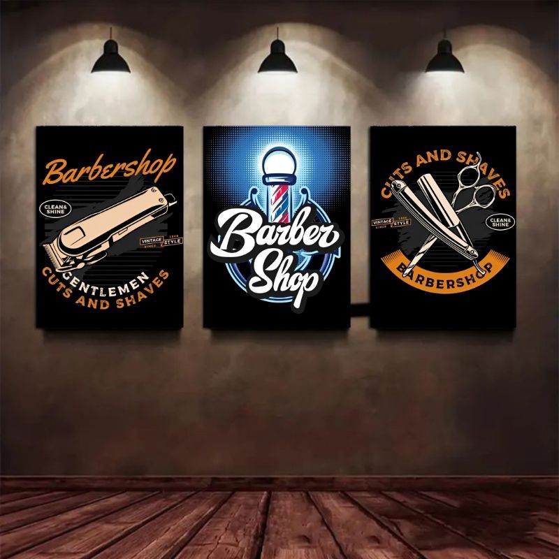 Hiasan Dinding Dekorasi Barber shop Poster Barbershop Vintage Walldecor Barber shop Vintage Poster K