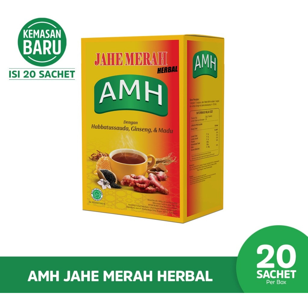 

AMH Jahe Merah Herbal Box 20 Sachet Tanpa Pengawet