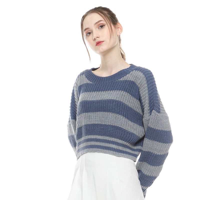 AMBER KNIT SWEATER / Sweater Rajut / Cardigan Rajut / Knit Sweater Strip / Sweater Strip