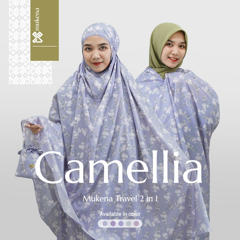 MUNIKSOSHOP  DS Modest - Mukena Travel DS Mukena Traveling Motif Camellia