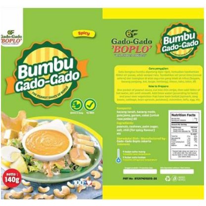 

Best Seller~[Baru] Bumbu gado gado Boplo 140 Gr Orginal - Medium (Sedang) - TIDAK PEDAS