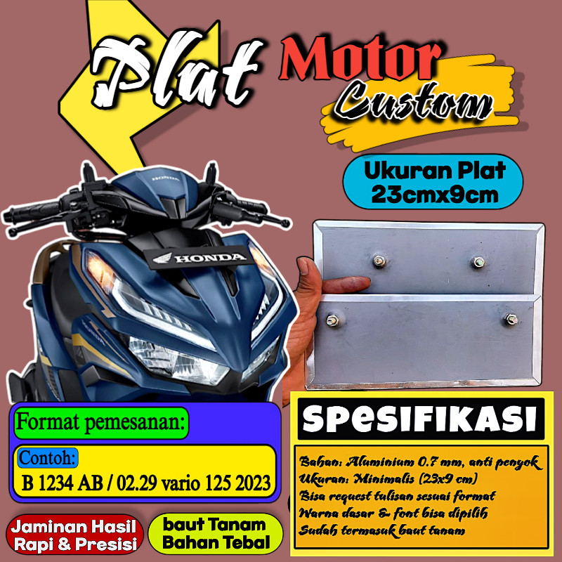 Plat Putih Bebas Custom