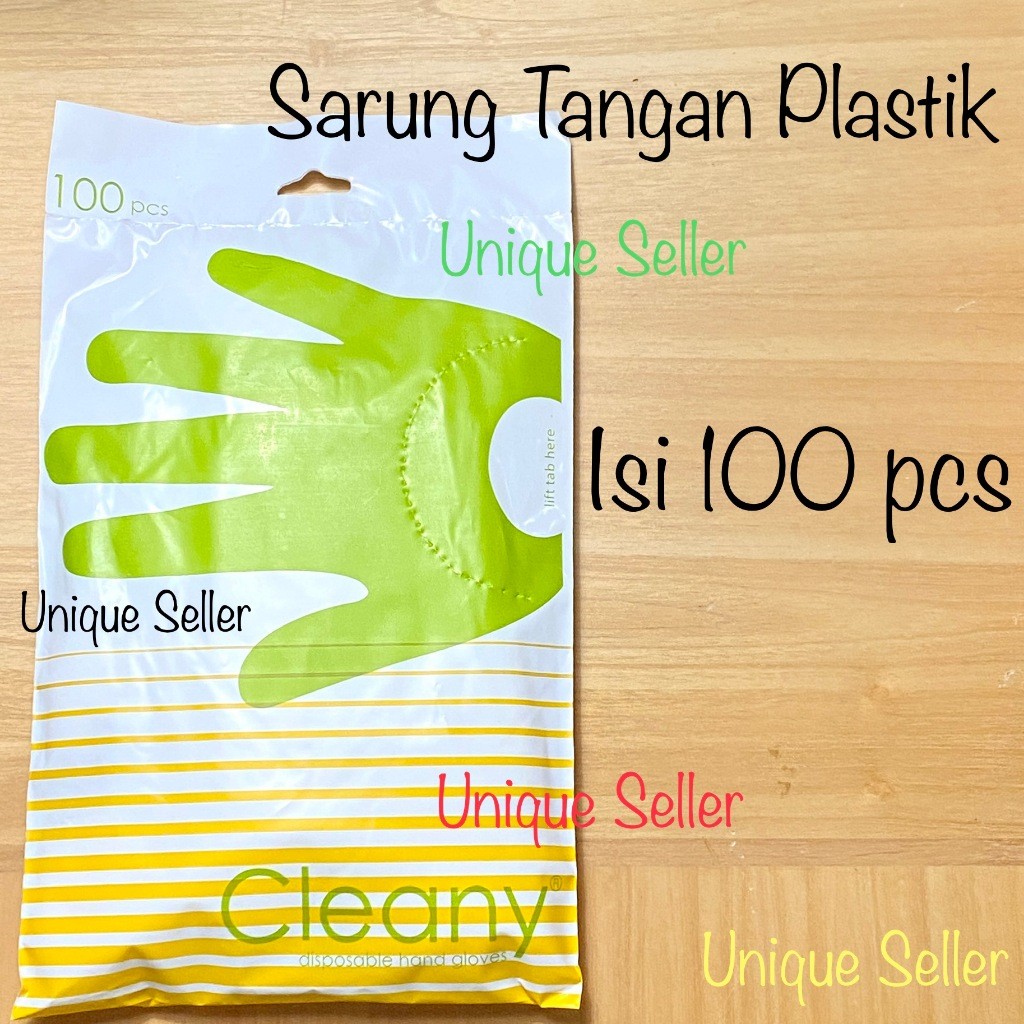 Sarung Tangan Plastik Sekali Pakai isi 100 pcs / Sarung Tangan Plastik Cleany / Sarung Tangan Plasti