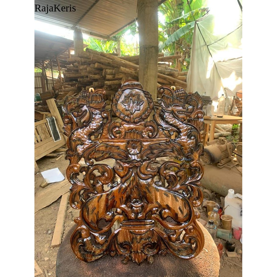 blawong keris isi 3 termurah ukir 2 kepala naga kembar dari kayu mahoni finishingan bk Keris sengkel