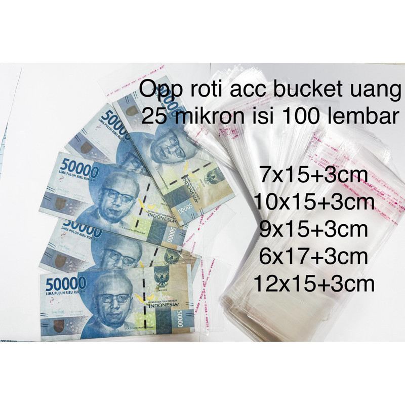 

Plastik Opp Lem Uang Kertas Opp Roti ACC 7x15 10x15 9x15 6x17 12x15 Buket Uang