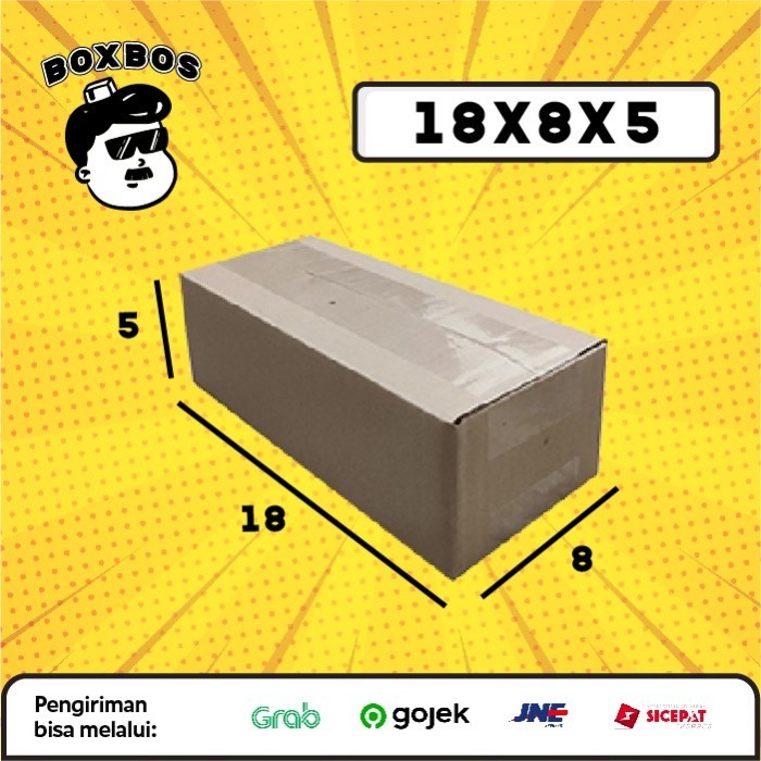 

KARDUS BOX uk 18x8x5 CM Kotak Packaging Corrugated SHEET POLOS