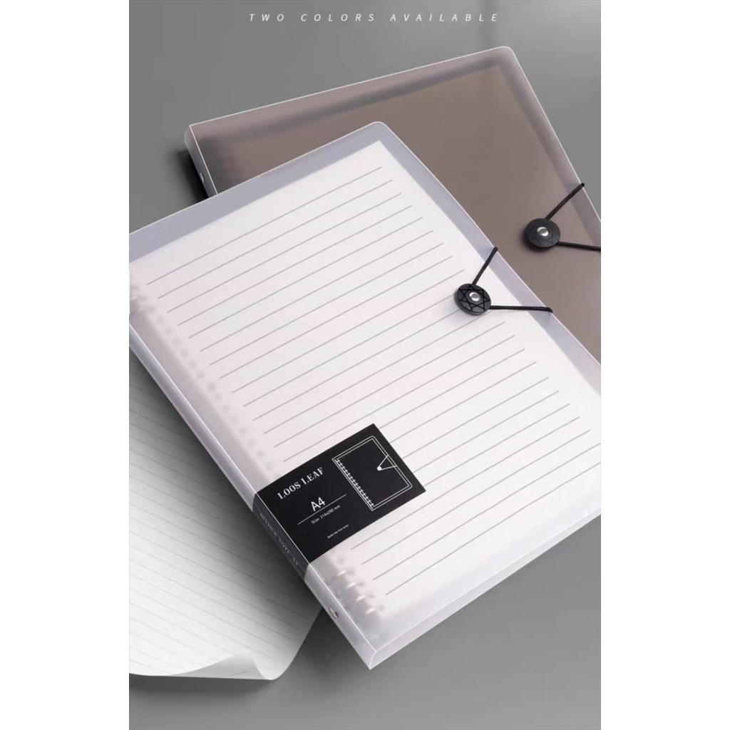 

Binder A5 Buku Binder Aestetic Transparan Hitam Putih Loose Leaf Notebook