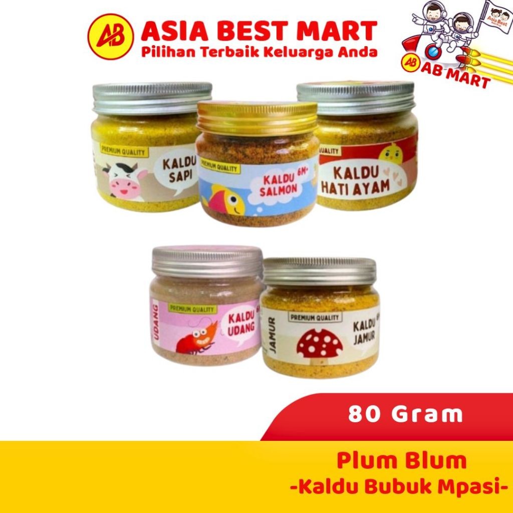 

Plum & Blum Kaldu Bubuk Mpasi 80 Gram (Kaldu Bubuk Sapi, Kaldu Bubuk Hati Ayam, Kaldu Bubuk Salmon, Kaldu Bubuk Jamur, Kaldu Bubuk Udang)