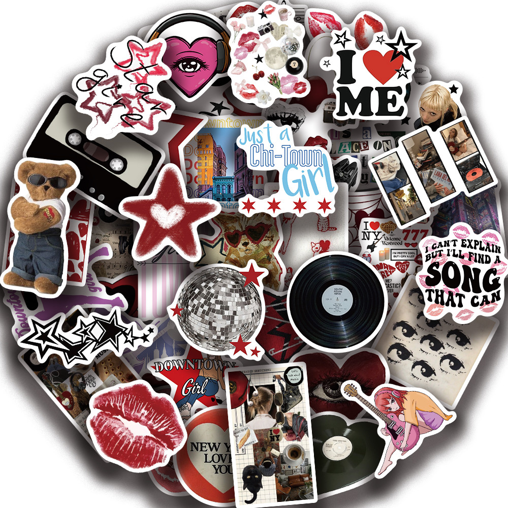 

50PCS Downtown Y2K Girls Graffiti Stickers Decals DIY Decoration Notebook Skateboard Guitar Phone Bike Waterproof Kids Toy﻿