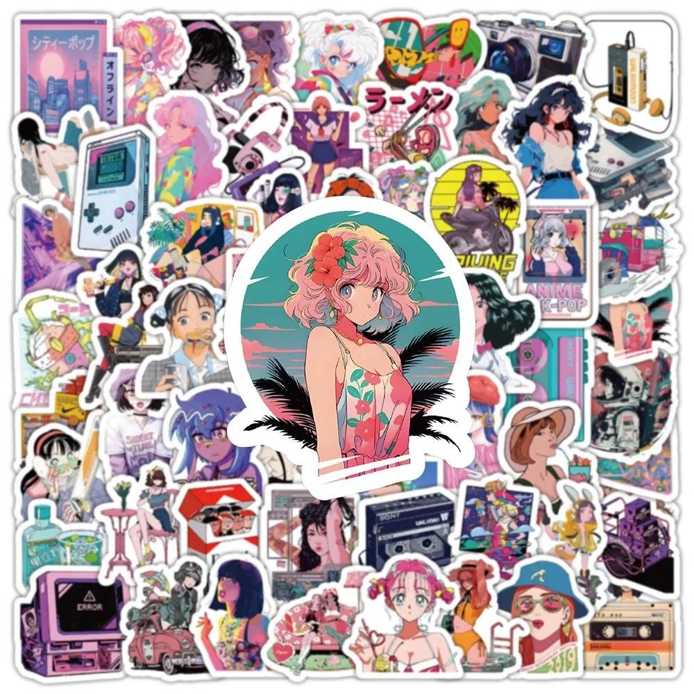 

10/50/100Pcs City Pop Girl Anime Cute Stickers Cartoon Graffiti Waterproof Sticker