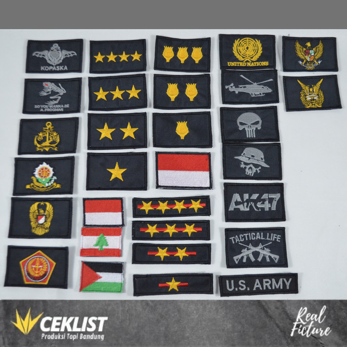 Emblem bordir tactical TNI AL, TNI AU, TNI AD