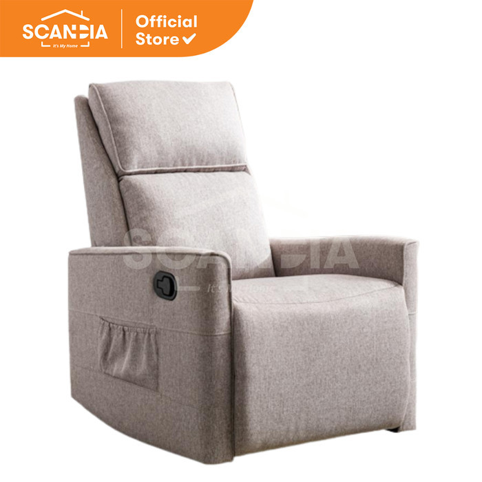 SCANDIA Sofa Recliner 1 Seater Pallas Kursi Bangku 91X93X104 Cm Beige