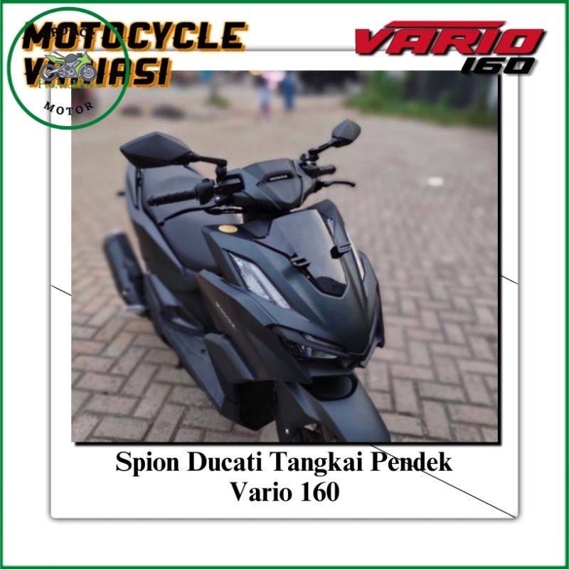 Spion Ducati Vario 160 Tangkai pendek Kaca Putih adv 160 Vario 160 Nmax Aerox Adv Pcx (COD)