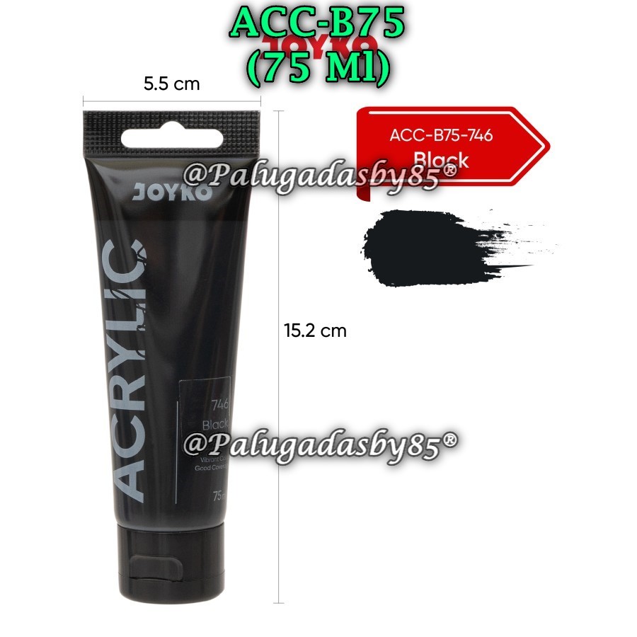

(1 Biji) GROSIR Cat Akrilik JOYKO ACC-B75-746Black / Cat Akrilik Acrylic Color Joyko ACC-B75 75ML