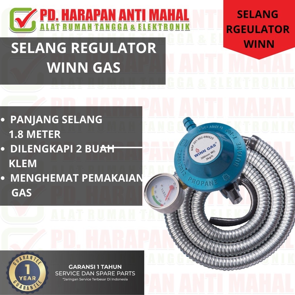 SELANG REGULATOR WINN / REGULATOR SET/ SELANG + REGULATOR WINN