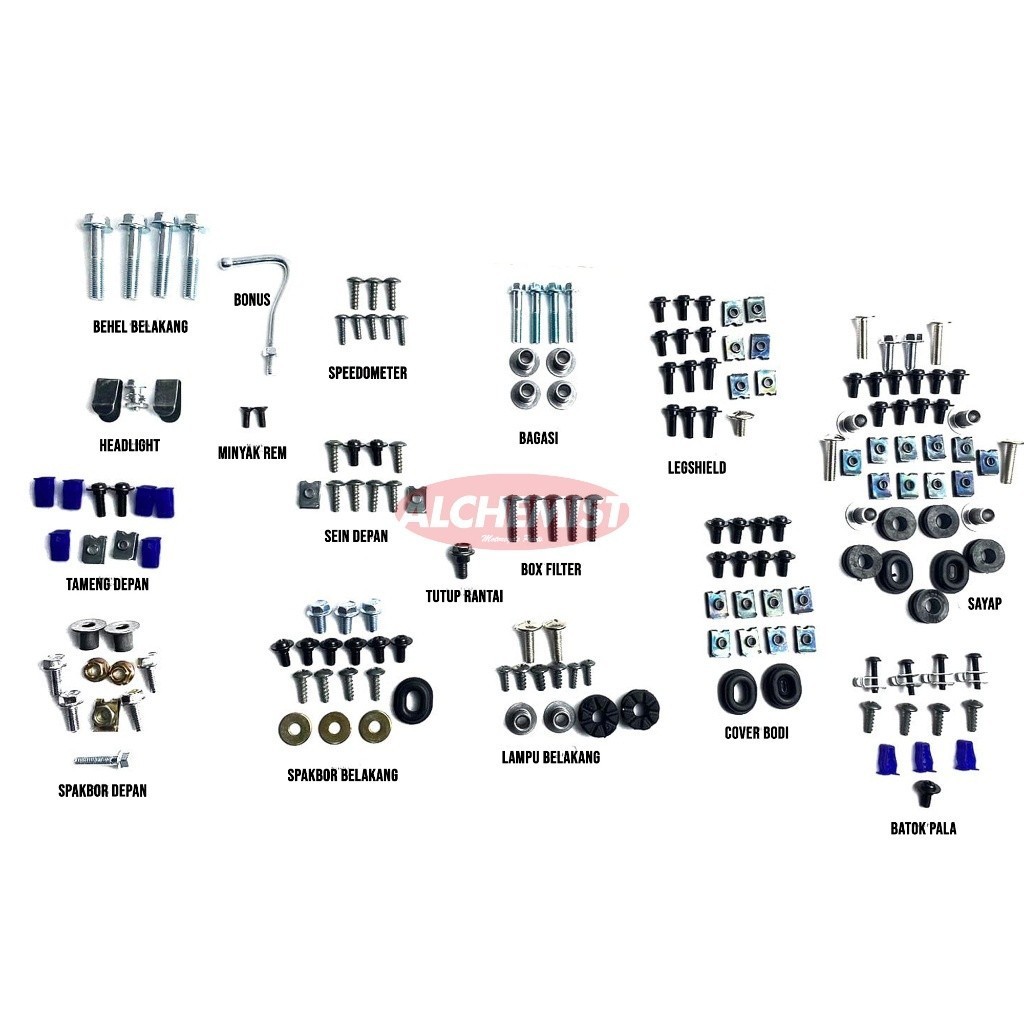 Baut Supra X 125 Helm In Fullset / Baut Honda Supra X 125 Helm In Fullbody / Baut Baut Honda Supra X