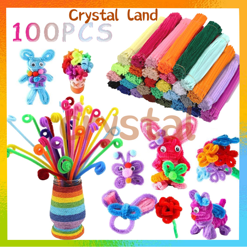 

100 Tangkai Kawat Kerajinan Tangan Pipe Cleaner Hand Bouquet