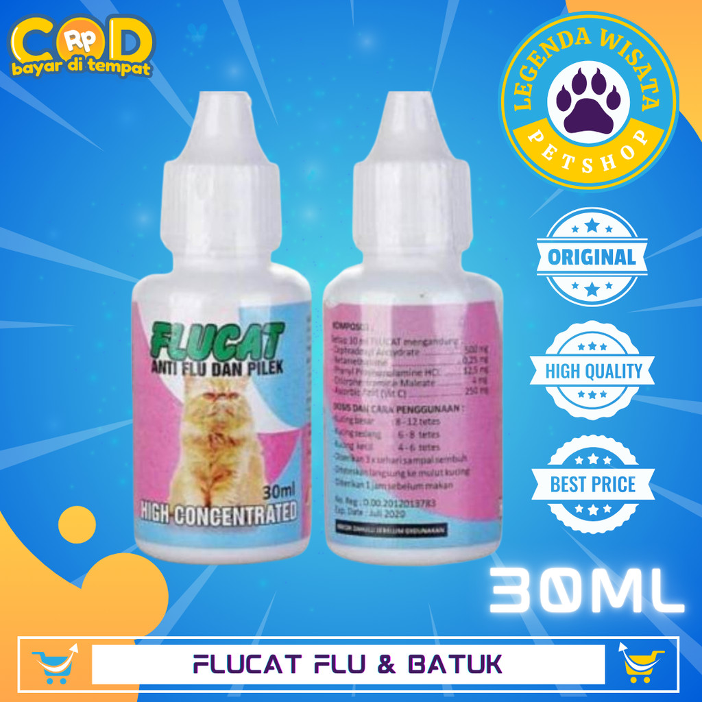 FLUCAT / FLU CAT obat flu pilek batuk pada kucing