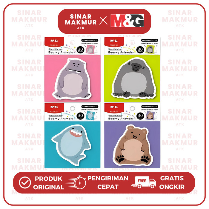 

Beamy Animal Standing Sticky Notes/Kertas Memo Lucu/Kertas Penanda Motif M&G YS488 (Pad)