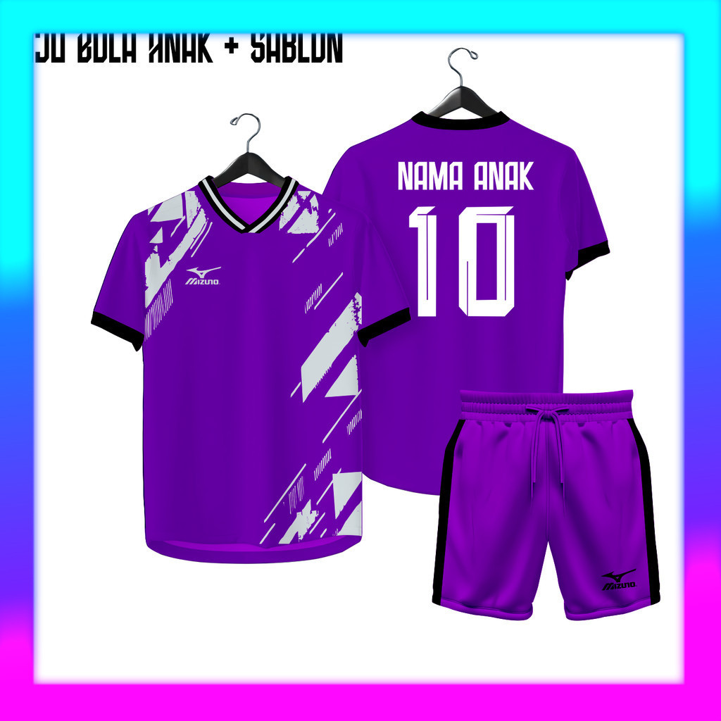 Baju Jersey bola futsal voli badminton GRATIS SABLON Nama + Nomor putsal Custom Bola Anak Laki Laki 