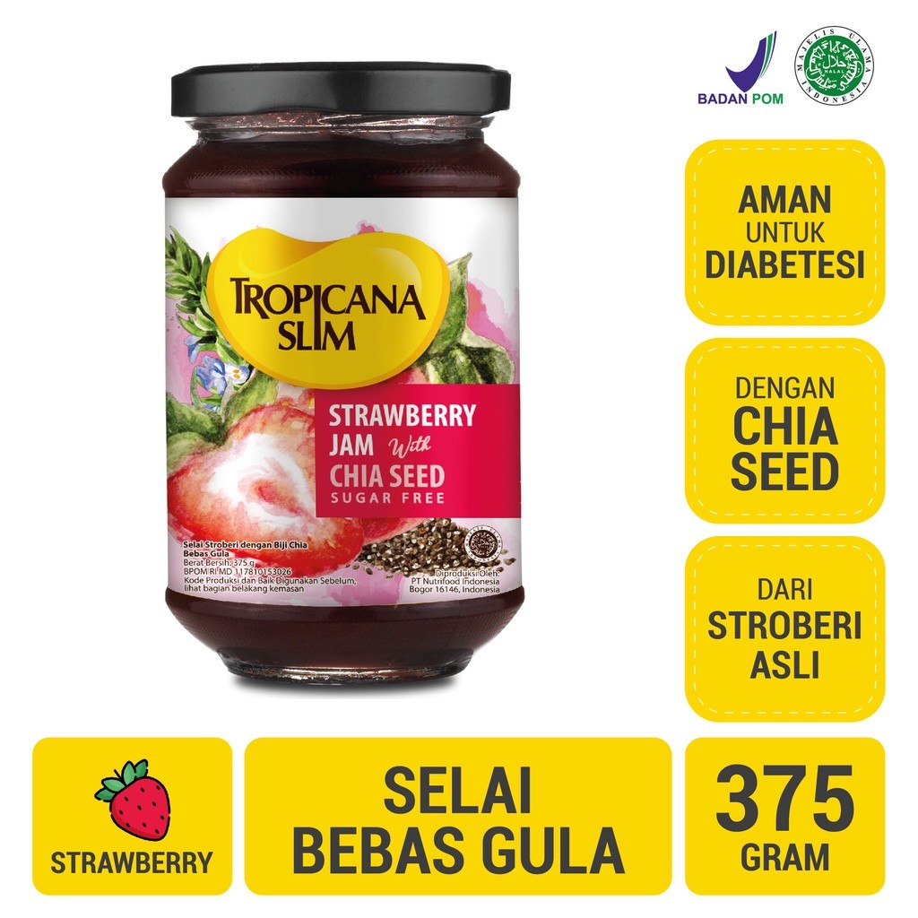 

Tropicana Slim Strawberry Jam Selai Stroberi Bebas Gula