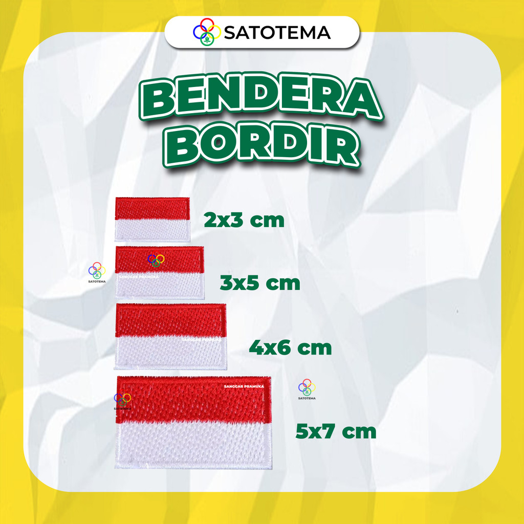 Merah Putih Bordir / Bendera Bordir / Badge Bendera Bordir / Bet Merah Putih / Badge Bendera