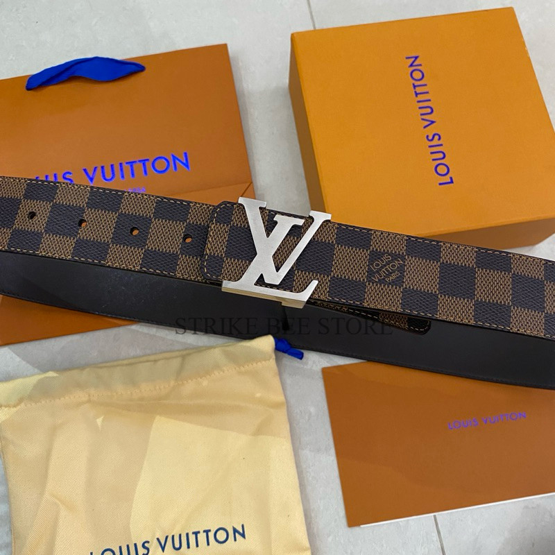 Ikat pinggang Lv belt Premium Mirror Original - Damier ebene