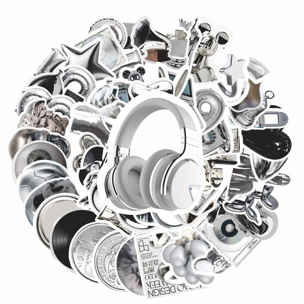 

COD 50 Pcs Stiker Pack Motif INS Silver Keren Anti Air Untuk Dekorasi Notebook Sepeda Skateboard Handphone DIY