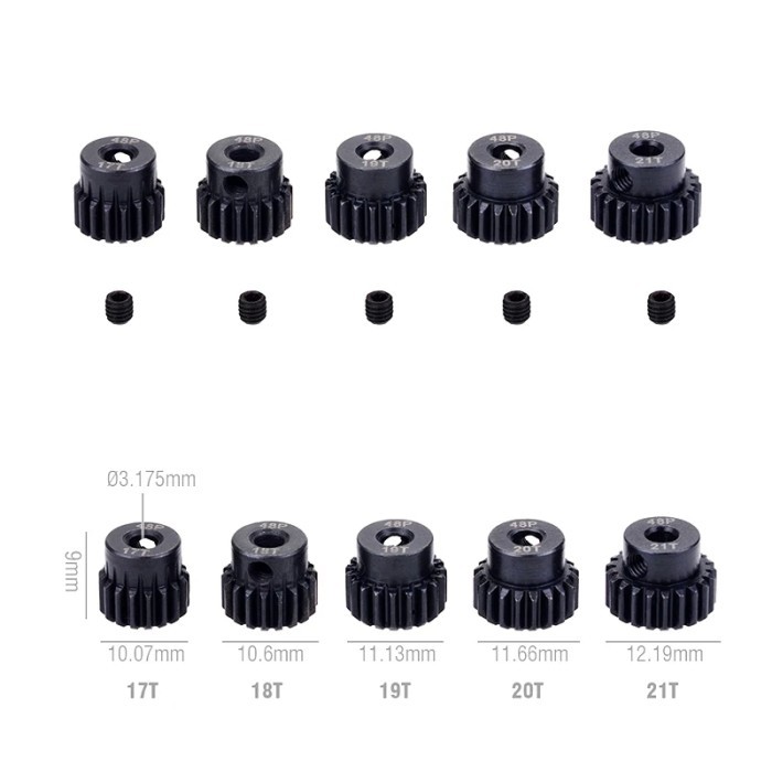 Pinion RC baja 3.17mm 48DP 13t 14t 15t 17t 19t 21t 23t merk suspass - 25t