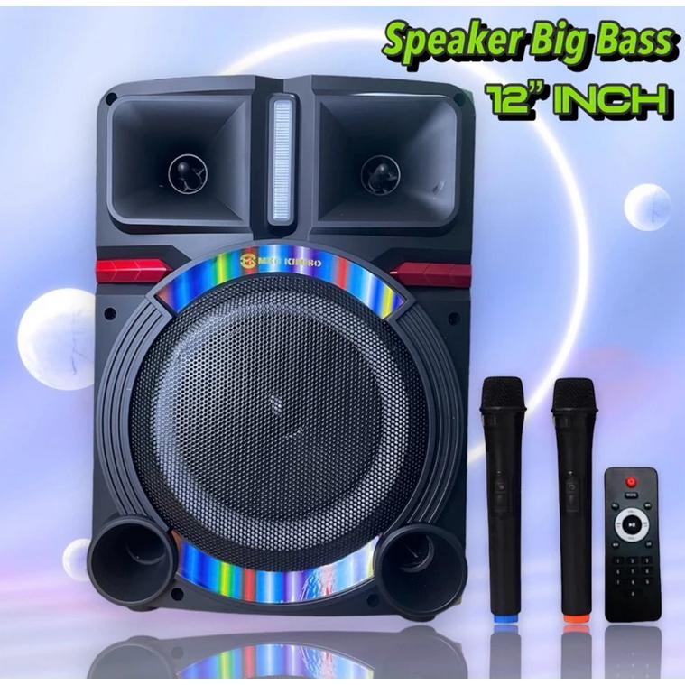 NOIR Speaker Kimiso QS-1205HH 12inch With 2 Mic wireless Bluetooth