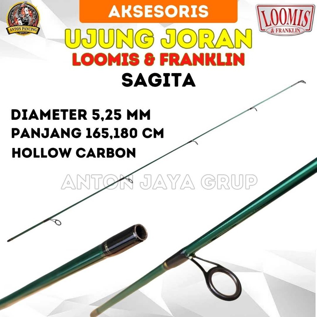 Ujung Joran Loomis Sagita Panjang 165, 180 Bahan Hollow Carbon