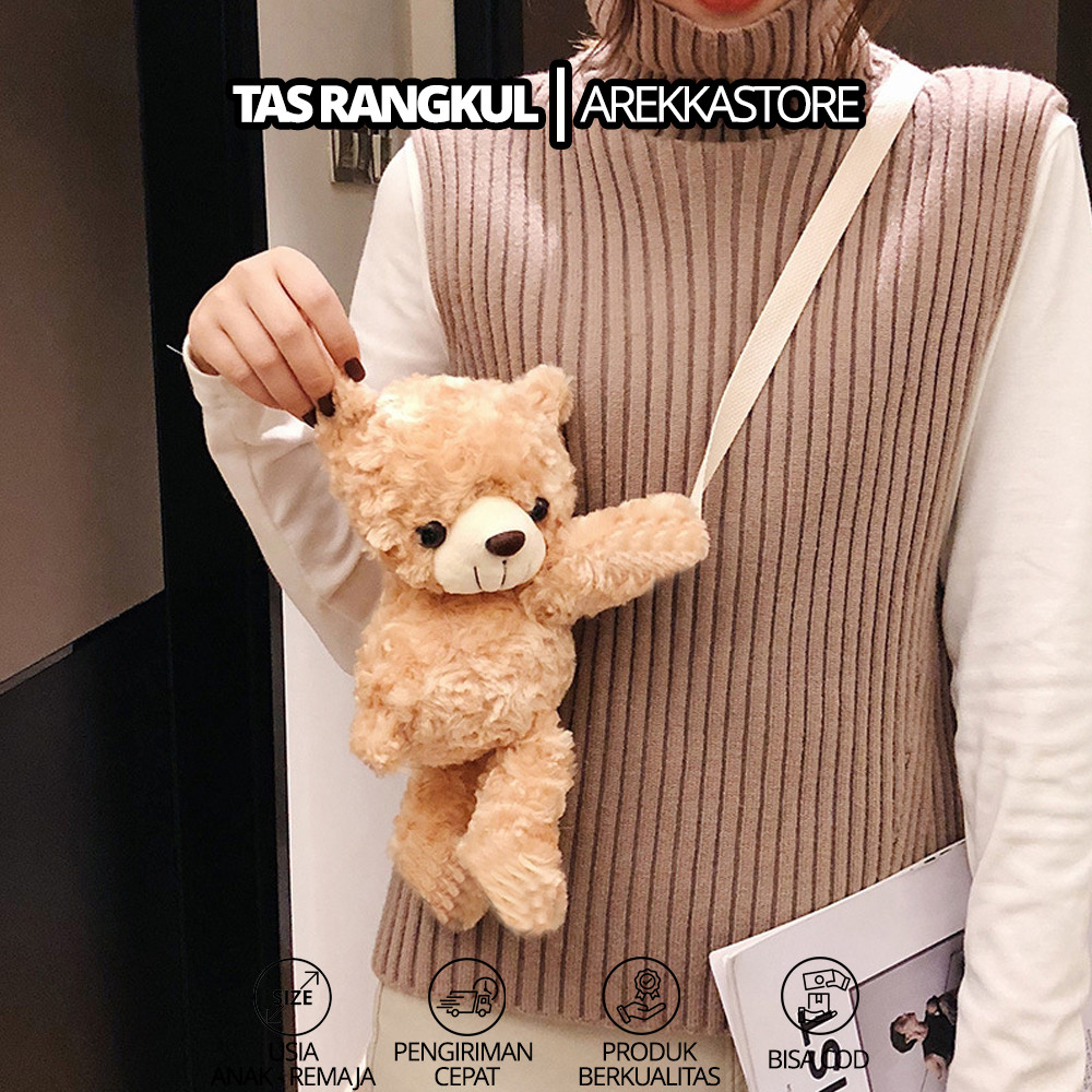 Tas boneka selempang korea Model beruang Rangkul lucu - tas boneka anak lucu