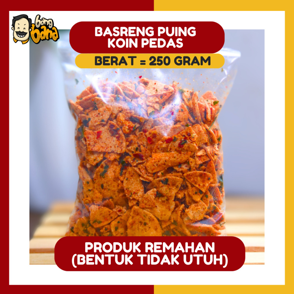 

Basreng Koin Pedas Basreng Pipih Remahan Kemasan 200 Gram