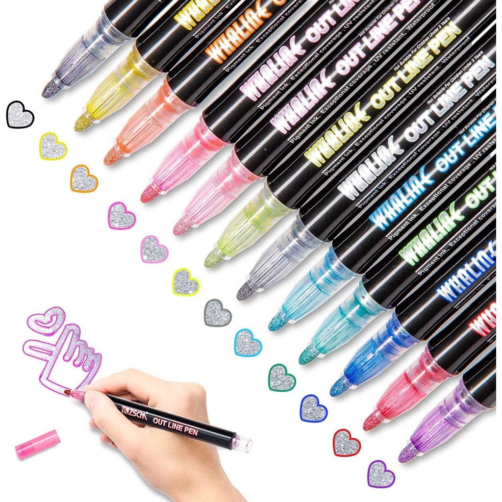 

SPIDOL DOUBLE LINE MARKER METALLIC GLITTER 8 WARNA BISA UNTUK MEMBUAT GRAFITTI DENGAN MUDAH
