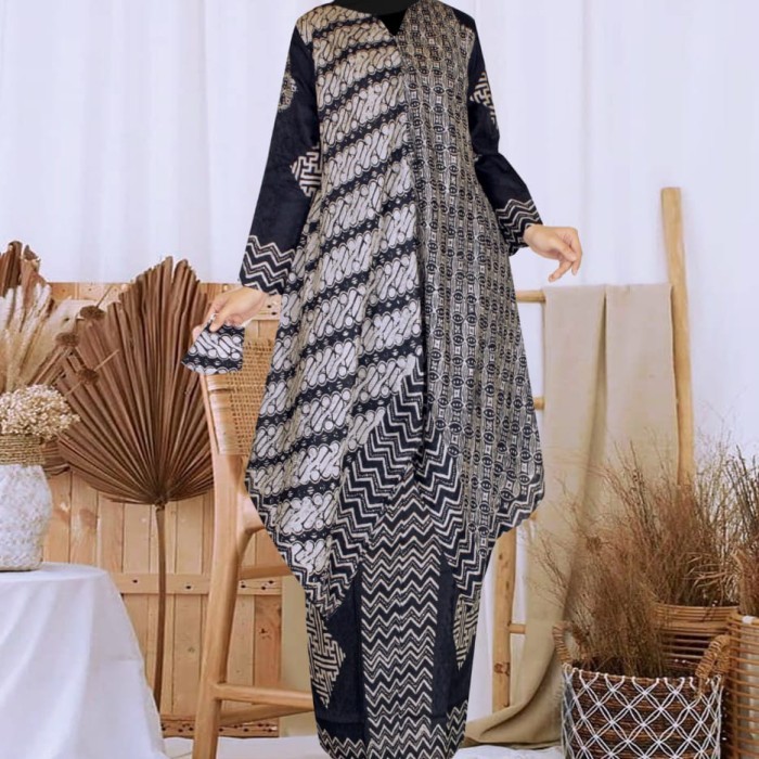 stelan gamis batik viscose / batik viscose semi sutra - 10