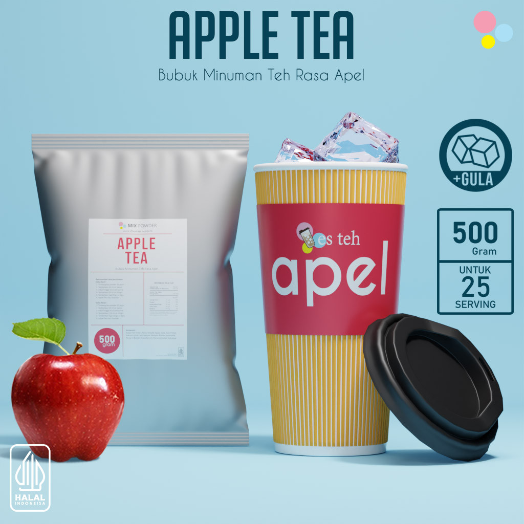 

Bubuk Minuman Teh Apel Instan Powder Apple Tea Kemasan 500 Gram