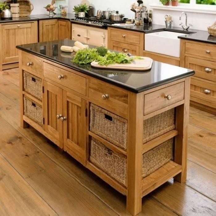Meja Island Marmer | Meja Dapur Kayu Jati Top Marmer | Meja Rak Dapur