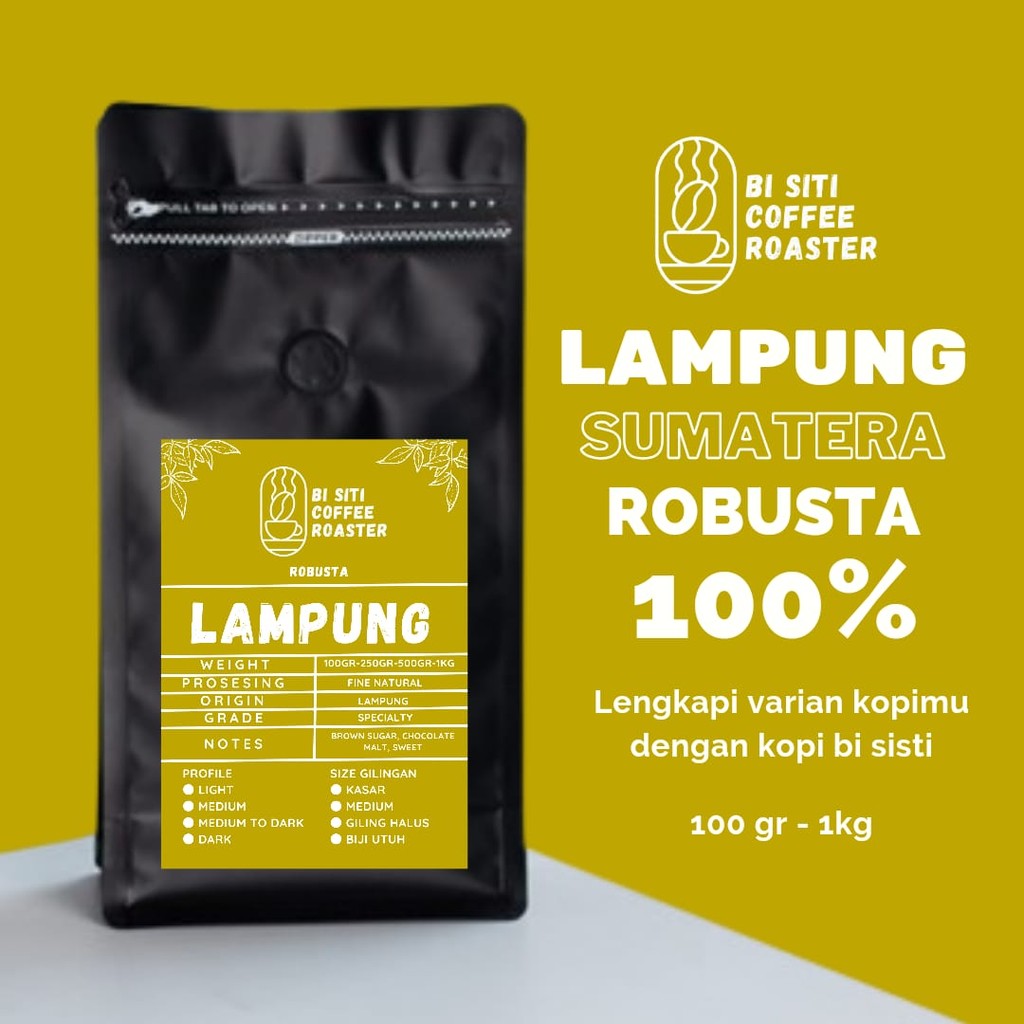 ROASTED BEANS ROBUSTA LAMPUNG 1KG | BIJI KOPI SANGRAI