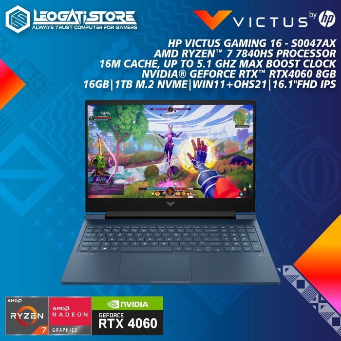 HP Victus Gaming 16 S0047AX - Ryzen 7-7840HS/16GB/1TB/RTX 4060 8GB
