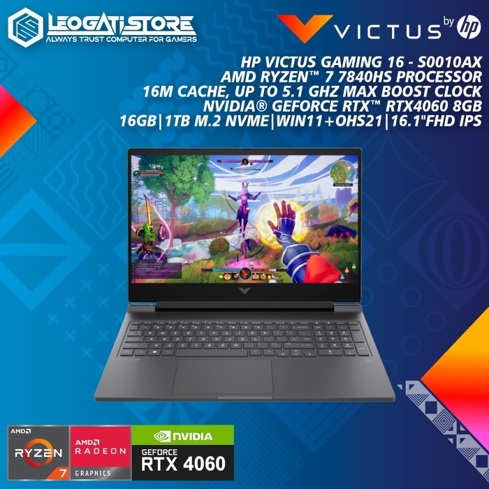 HP Victus Gaming 16 S0010AX- Ryzen 7-7840HS/16GB/1TB/RTX 4060 8GB