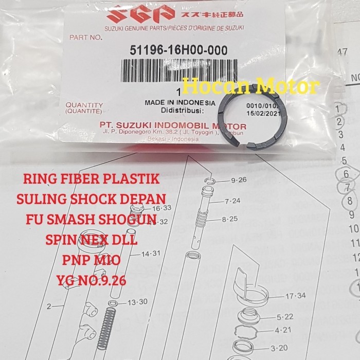Ready Stok RING PLASTIK SULING SOK SHOCK DEPAN SMASH SATRIA FU 150 SHOGUN 110 125 BEST SELLER