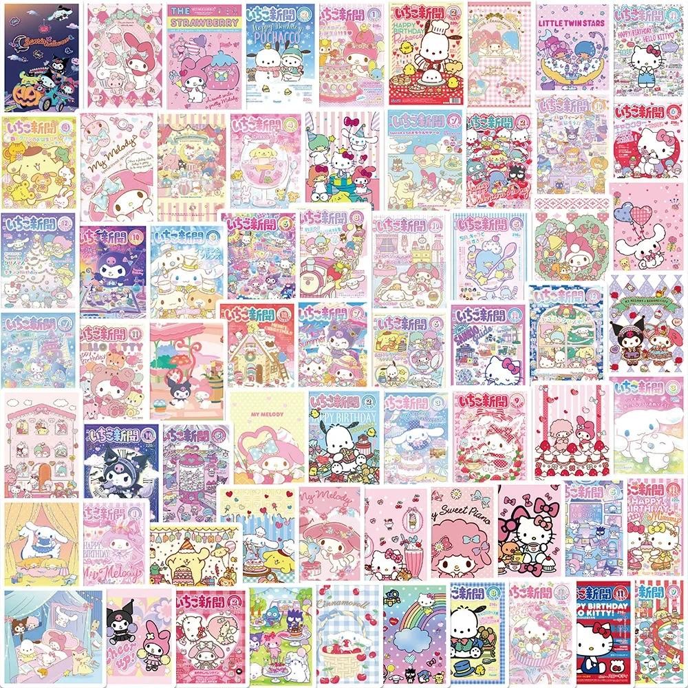 

65Pcs Sanrio Hello Kitty Sealing Labels Stickers Aesthetic Decorative Stationery Laptop Cute Cartoon Decals Kids Gift Toys