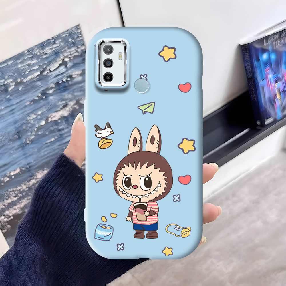 OPPO A33 53 2020 Cute Labubu Stars Love Pattern Silver Edge Lens Soft Silicone Phone Case HP Softcas