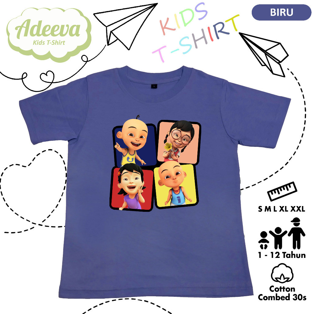 Kaos Anak Karakter Upin Ipin Usia 1-12 Tahun Baju Anak Upin Ipin Laki-Laki dan Perempuan