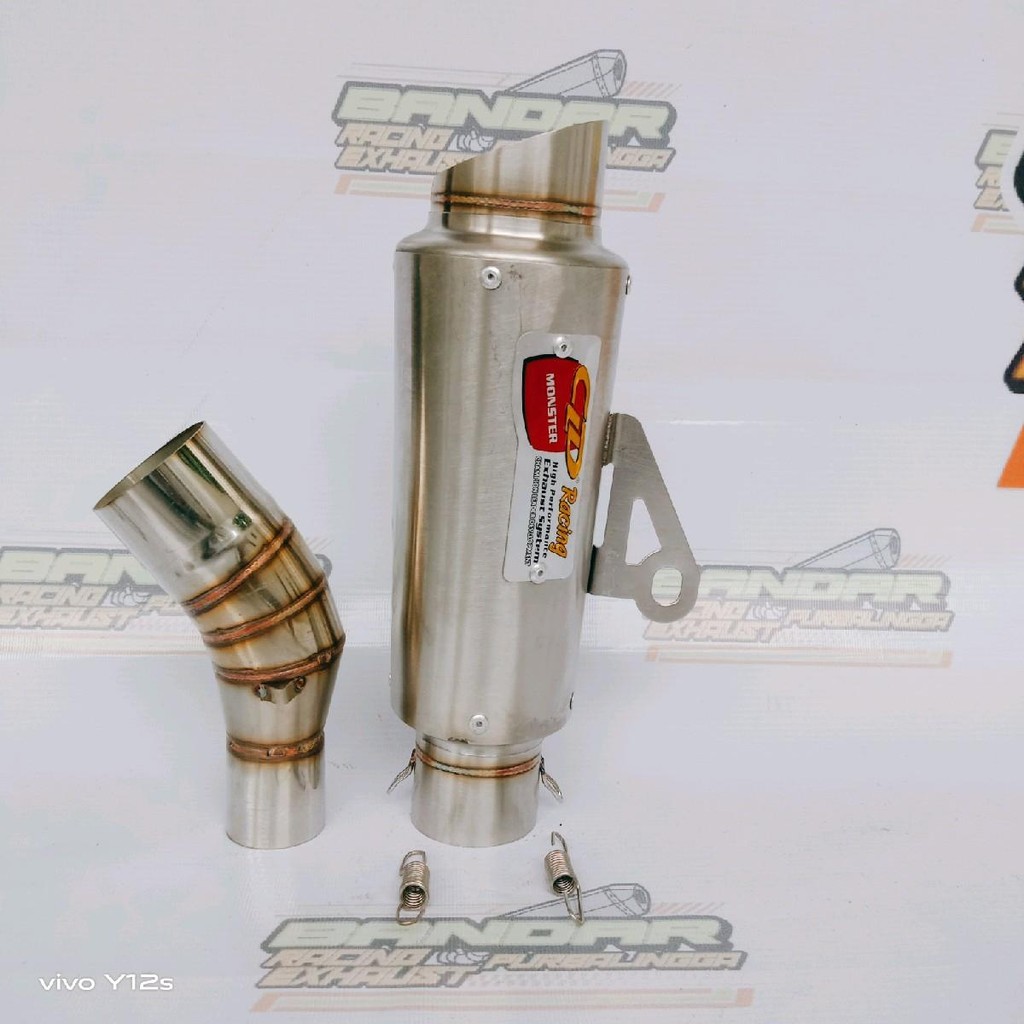 Knalpot Racing CLD Monster Ninja 250 Fi/Karbu/SL Mono Full System Slip On - Stainless Tebal Berkuali