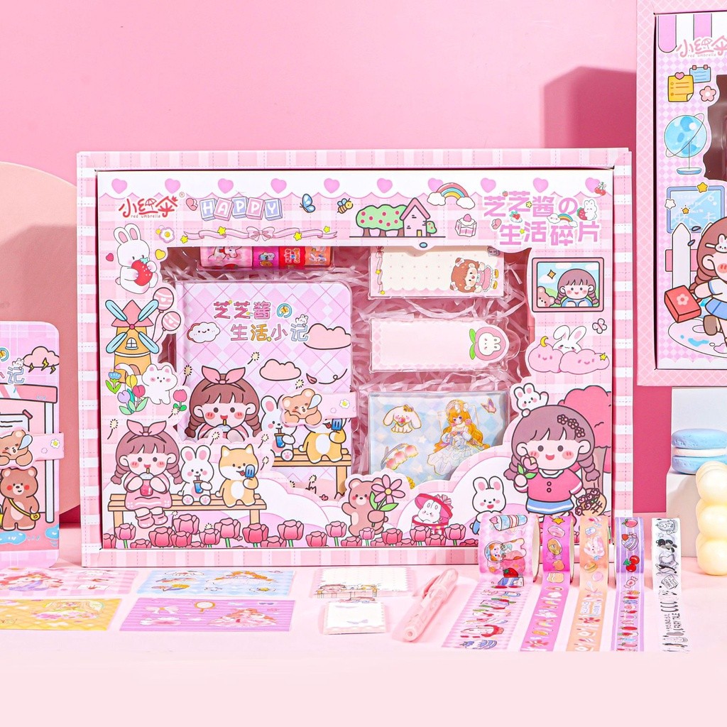 

[Best.id] Paket Jurnal Set Agenda / Gift Box Hampers / Hadiah / Notebook Journal Diary Alat Buku Tulis Lengkap Scrapbook Cute Girl